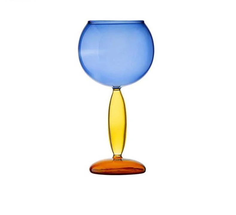 Art Deco Colored Cocktail Glasses / Wine Glasses -