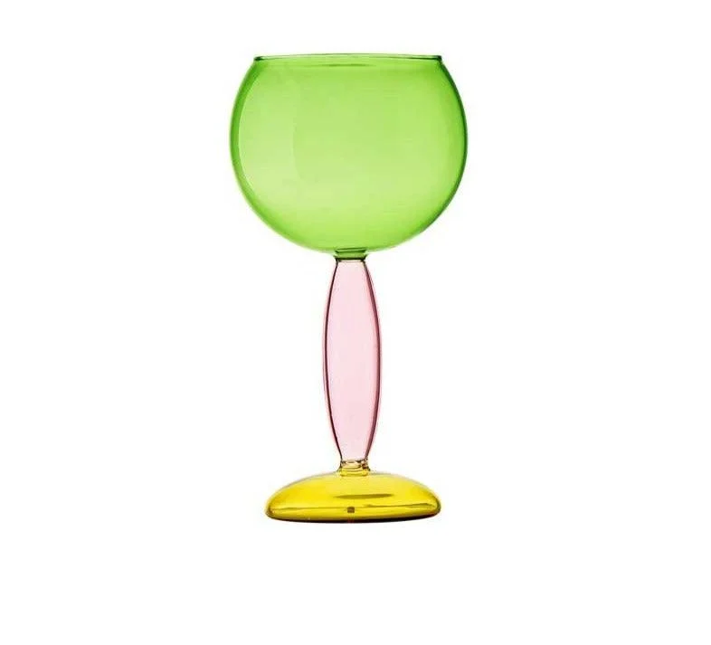 Art Deco Colored Cocktail Glasses / Wine Glasses -