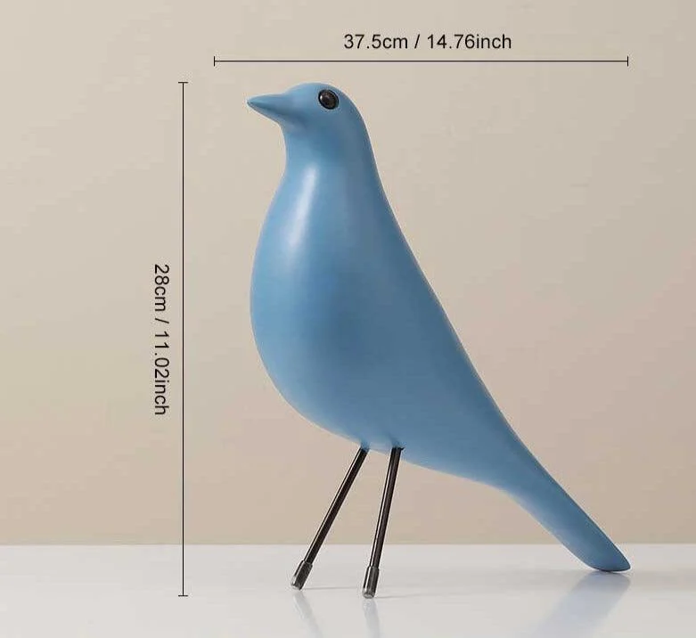 Art Design Resin Blue Bird Statue -