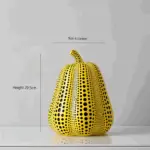 Art Dotted Yellow Pumpkin Decor Modern Pumpkin and Owl Statue tag1