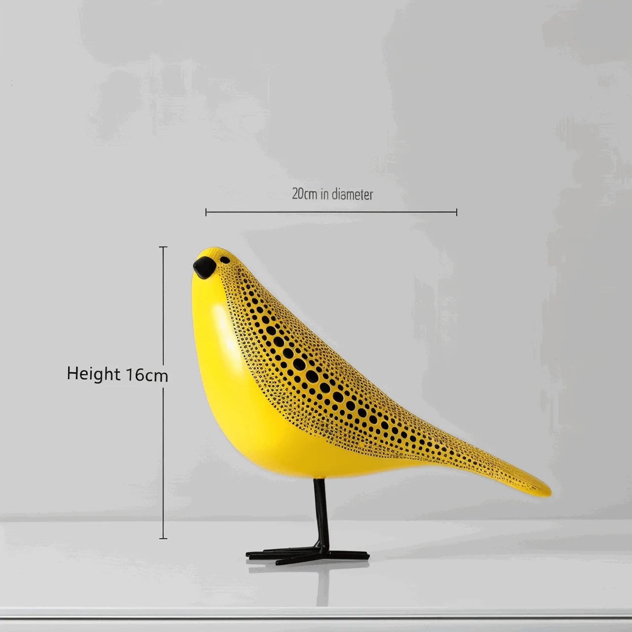Art Dotted Yellow Pumpkin Décor - Modern Pumpkin and Owl Statue -  - #tag1#