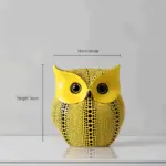 Art Dotted Yellow Pumpkin Decor Modern Pumpkin and Owl Statue tag1