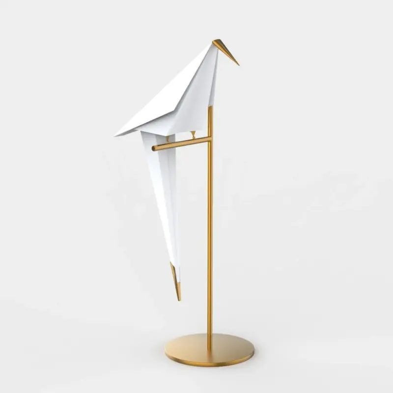 ArtiGloed Modern Golden Table Lamp with Geometric Pattern tag1