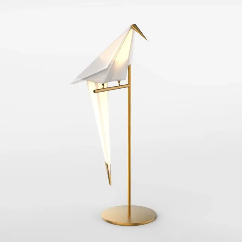 ArtiGloed Modern Golden Table Lamp with Geometric Pattern tag1