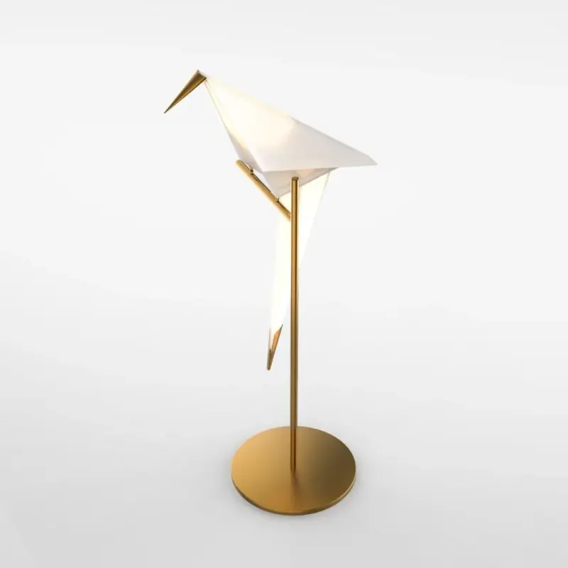 ArtiGloed Modern Golden Table Lamp with Geometric Pattern tag1