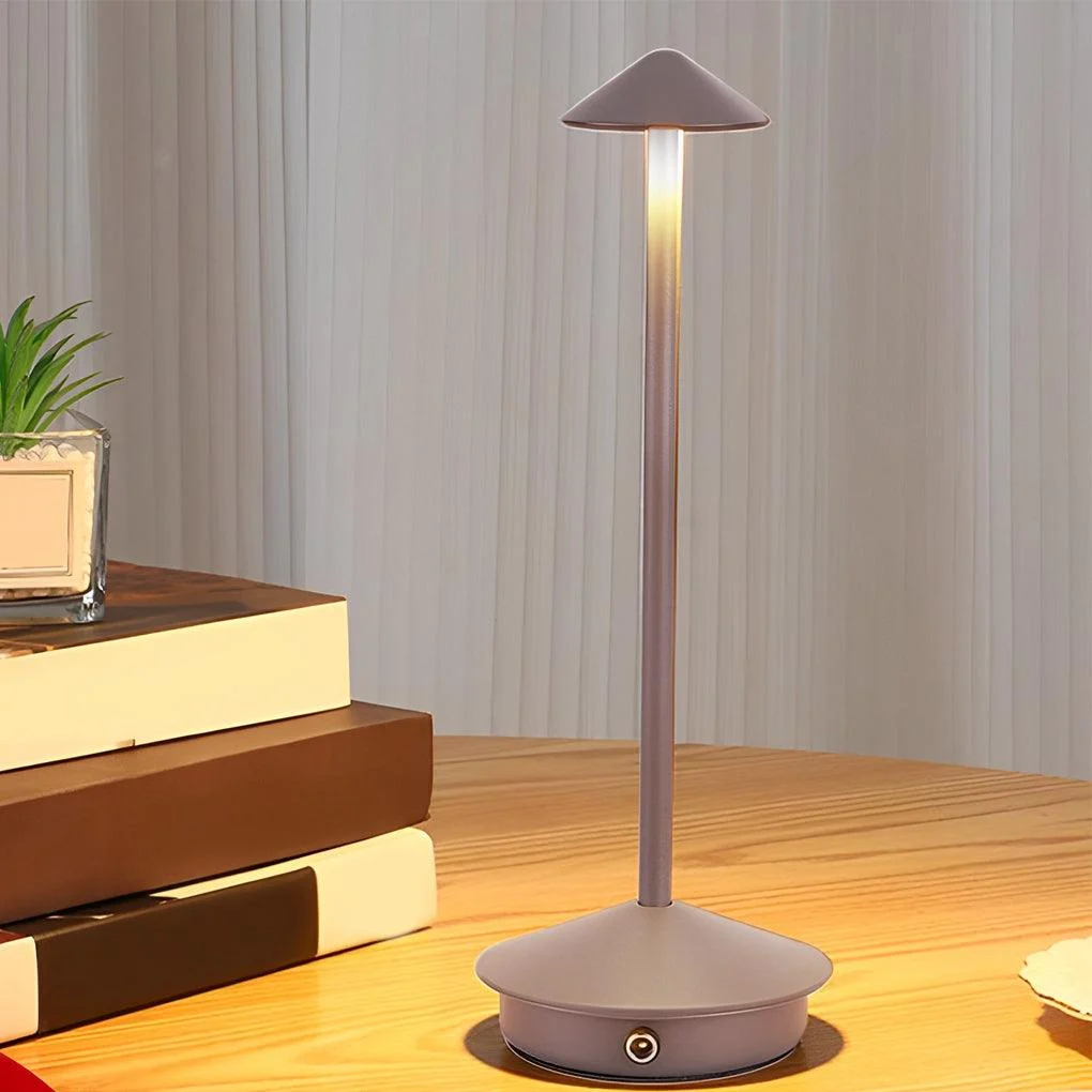 ArtiGlow - Long Rod Triangle Mushroom Table Lamp with 3-Step Dimmable USB Touch On/Off -  - #tag1#