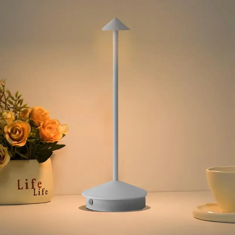 ArtiGlow Long Rod Triangle Mushroom Table Lamp with 3 Step Dimmable USB Touch On Off tag1