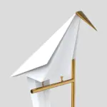 ArtiLicht Golden Table Lamp with Origami Crane Design tag1