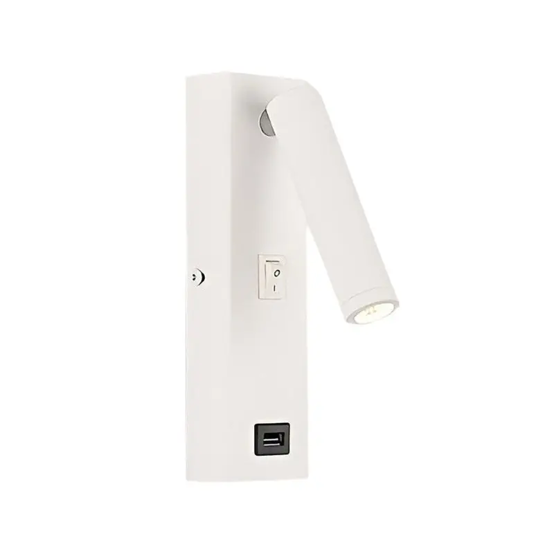 ArtiLicht Rectangular Adjustable LED Modern Wall Lamp with Switch and USB Charging Port tag1