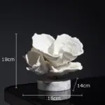 Artificial Coral Desk Decoration Ornaments Resin on Marble Base White tag1