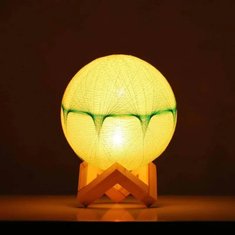 Artisan Crafted Woolen Yarn Lunar Lamp Soft Glow and Decorative Delight