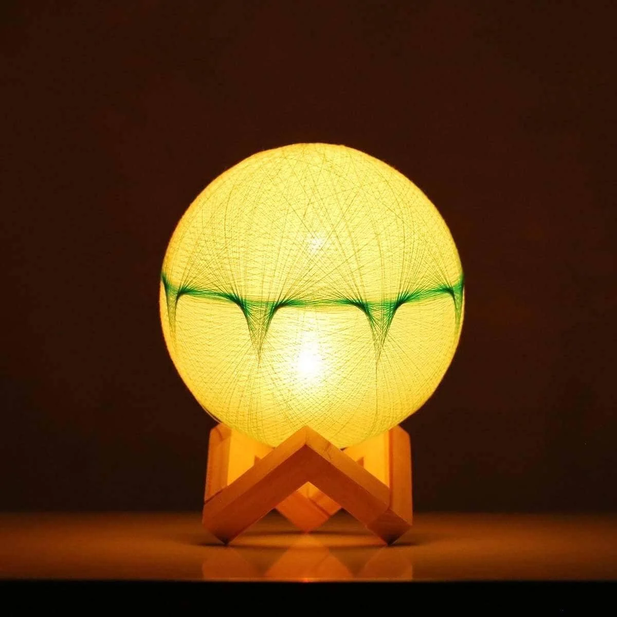 Artisan-Crafted Woolen Yarn Lunar Lamp: Soft Glow and Decorative Delight -