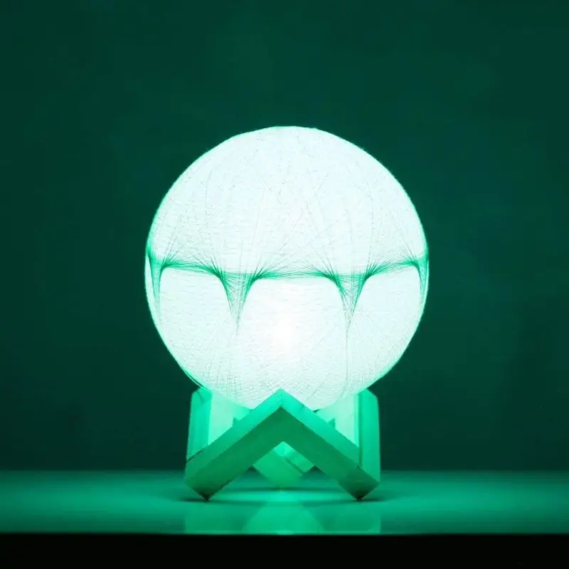 Artisan Crafted Woolen Yarn Lunar Lamp Soft Glow and Decorative Delight