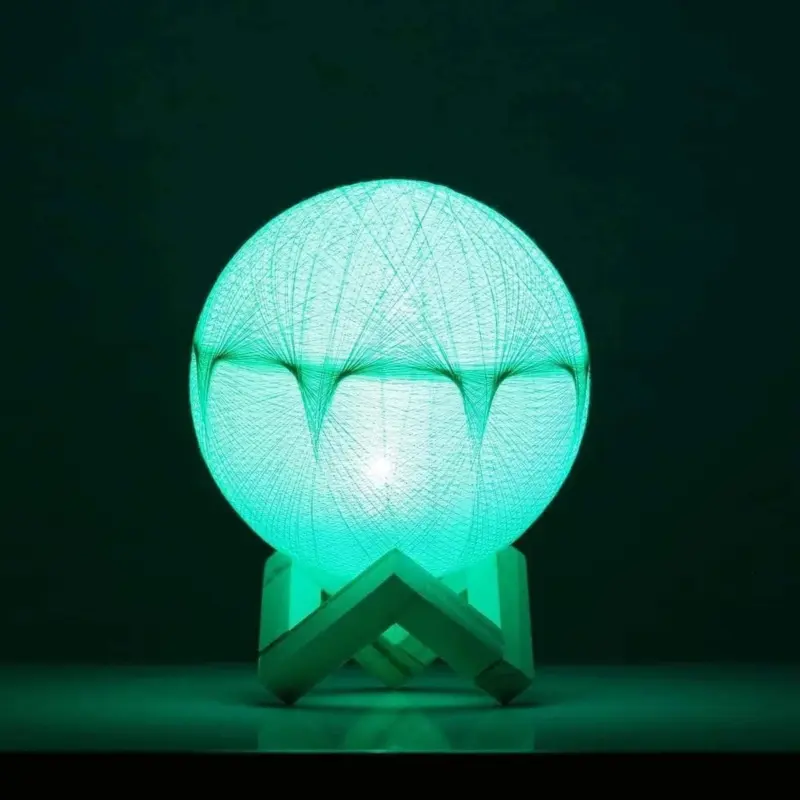 Artisan Crafted Woolen Yarn Lunar Lamp Soft Glow and Decorative Delight