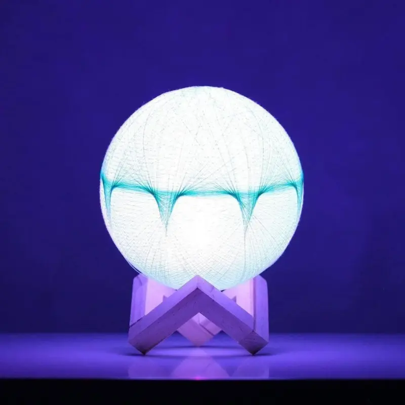 Artisan Crafted Woolen Yarn Lunar Lamp Soft Glow and Decorative Delight