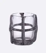 Artisan Hand Blown Glass Vases Sculptural Elegance Black and White tag1