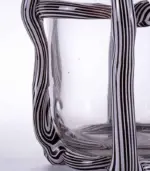 Artisan Hand Blown Glass Vases Sculptural Elegance Black and White tag1