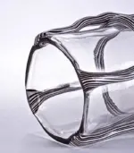 Artisan Hand Blown Glass Vases Sculptural Elegance Black and White tag1