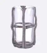 Artisan Hand Blown Glass Vases Sculptural Elegance Black and White tag1