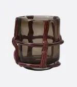 Artisan Hand Blown Glass Vases Sculptural Elegance Red and Black tag1