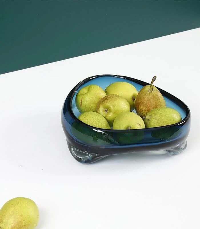 Artisan Handblown Glass Decorative Bowl - Modern Fluid Design in 3 Sizes -  - #tag1#