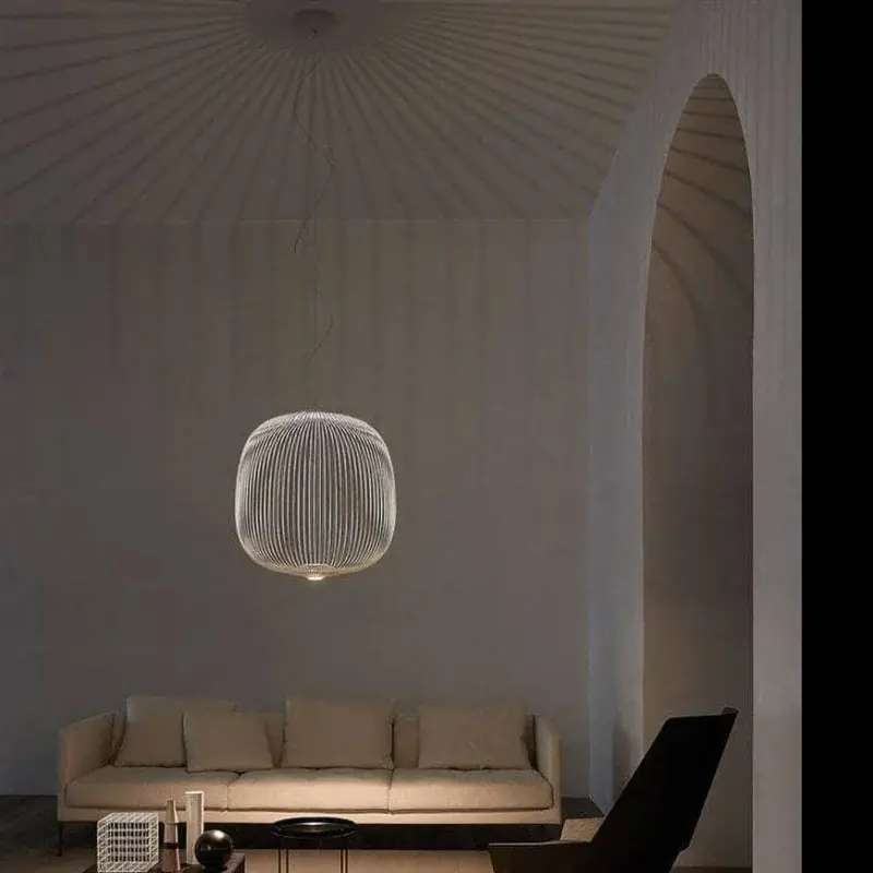 Artisanal Modern Chandelier Fine Lines and Curves for Unique Elegance