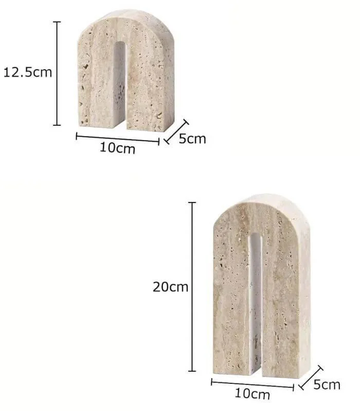 Artisanal Travertine Arch Bookend - Naturally Elegant Home Accent -  - #tag1#