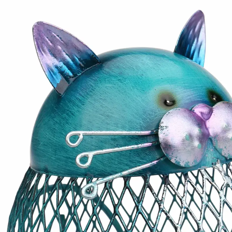 Artistic Blue Kitty Money Bank tag1