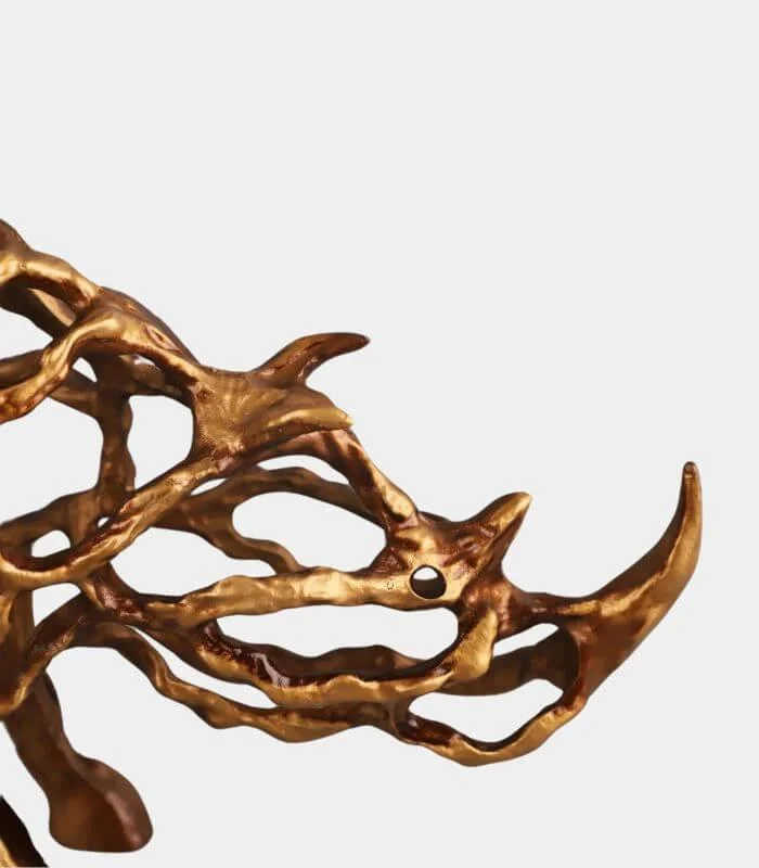 Artistic Metal Rhinoceros Sculpture - Modern Abstract Home Decor -  - #tag1#