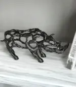 Artistic Metal Rhinoceros Sculpture Modern Abstract Home Decor tag1