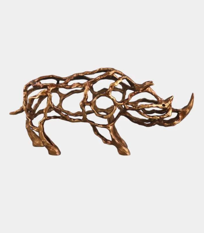 Artistic Metal Rhinoceros Sculpture - Modern Abstract Home Decor -  - #tag1#