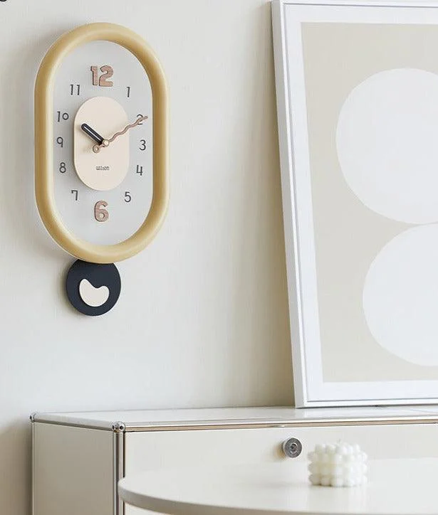 Artistic Pendulum Silent Wall Decorative Clock for Livingroom -