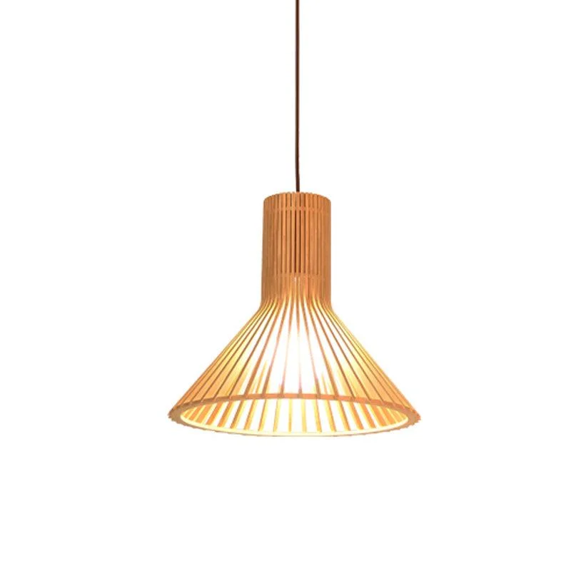 Asian Bamboo Pendant Lamp with Flared/Hemisphere/Onion Design 1 Light Beige Small/Large Hanging Light Fixture for Dining Room -  - #tag1#