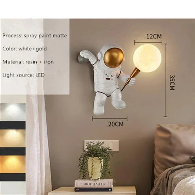 Astronaut Moon Lighting Children's room wall lamp kitchen dining room balcony decoration -