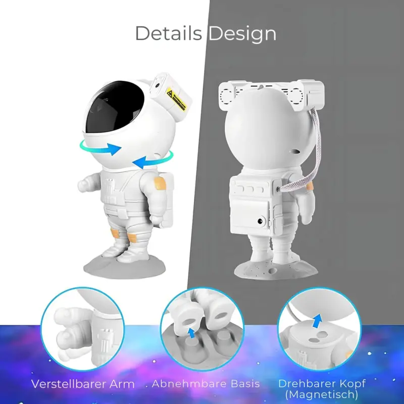 Astronaut Sternenhimmel Projektorlampe 360 drehbarer Kopf RGB LED Fernbedienung 4