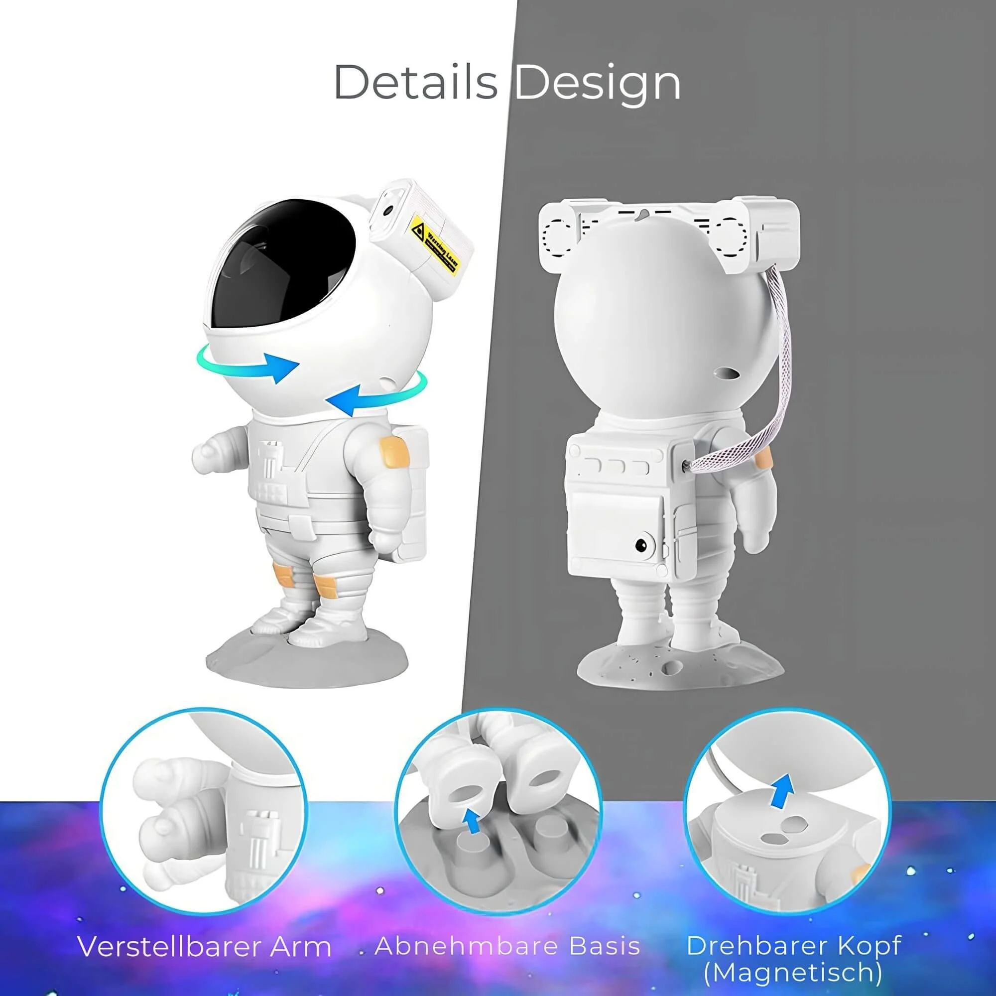 Astronaut Sternenhimmel Projektorlampe 360 Drehbarer Kopf Rgb Led Fernbedienung 4 2