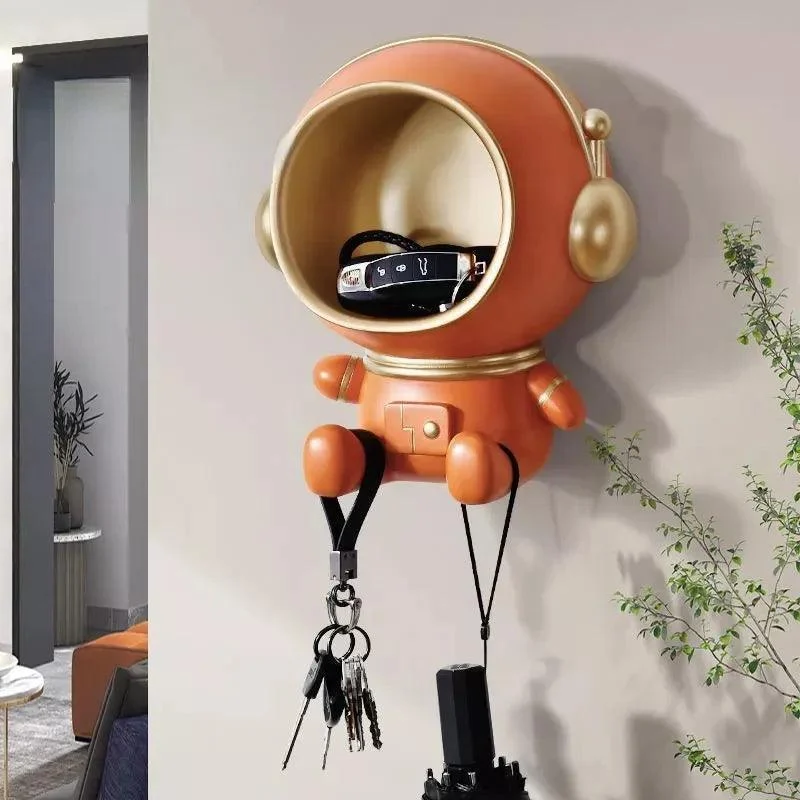 Astronaut Storage Tray: Nordic Cartoon Resin Figurine -