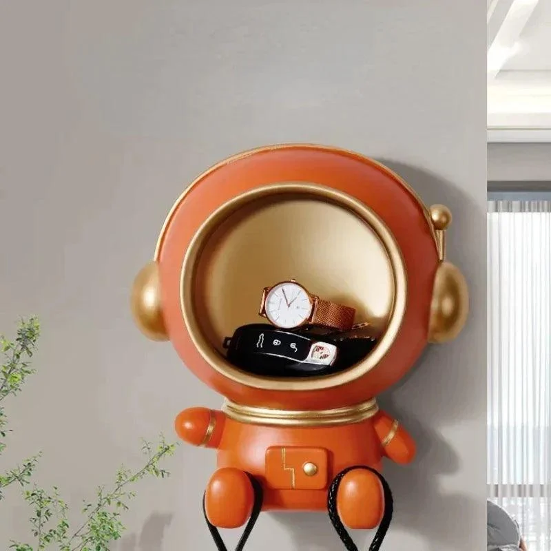 Astronaut Storage Tray: Nordic Cartoon Resin Figurine -