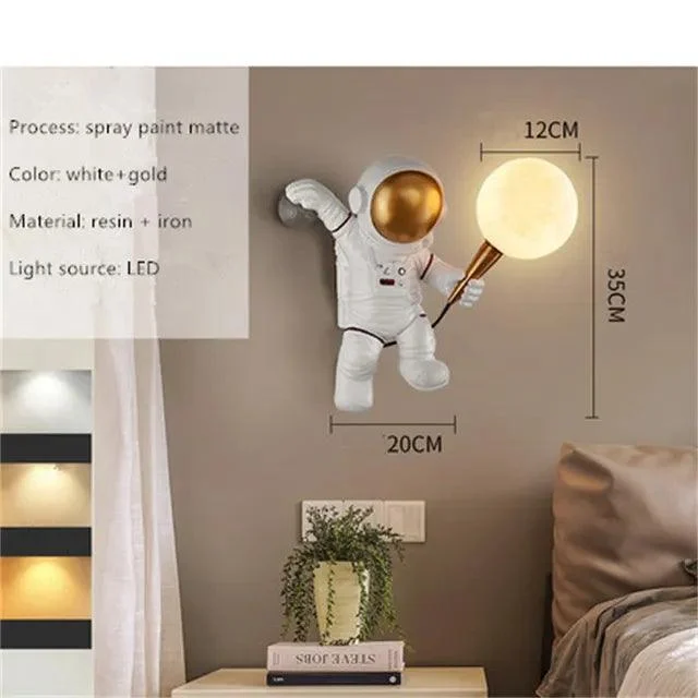 Astronaut Table Lamp LED children's room Lighting bedroom bedside living room -