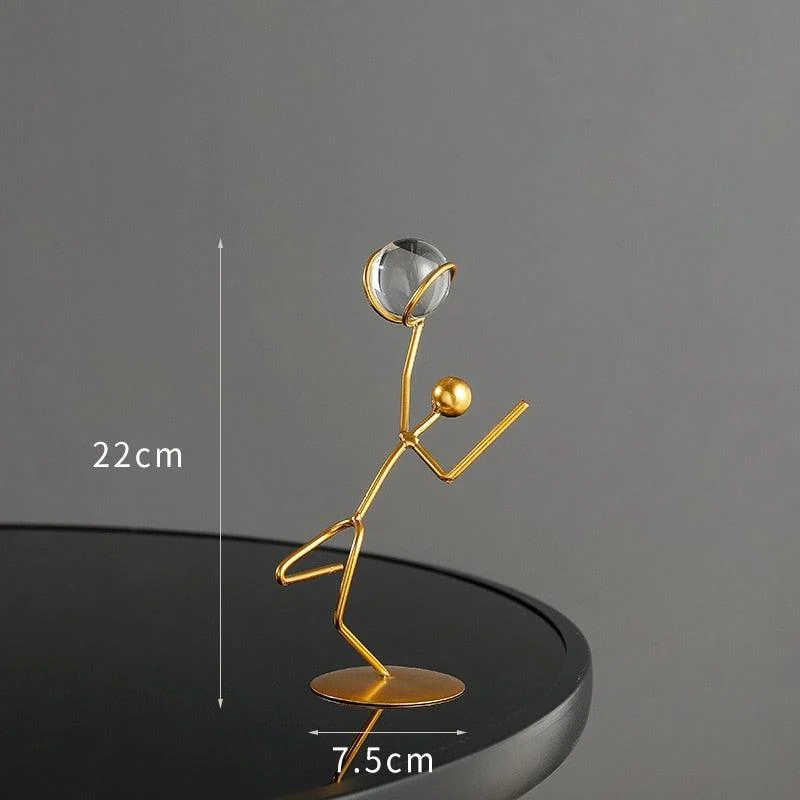 Athlete Crystal Ball Figurine -