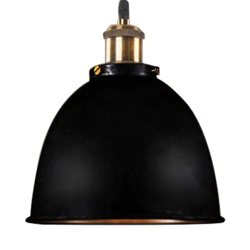 Atmospheric Dome Pendant Lamp 1 Light Wrought Iron Light Fixture with Cord in Black/Rust -  - #tag1#