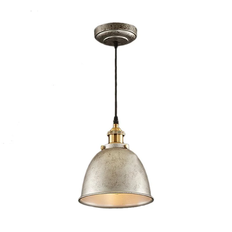 Atmospheric Dome Pendant Lamp 1 Light Wrought Iron Light Fixture with Cord in Black/Rust -  - #tag1#