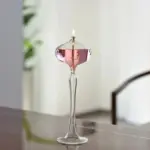 Attractive Handmade Tall Glass Oil Lamp tag1