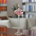 Attractive Handmade Tall Glass Oil Lamp tag1