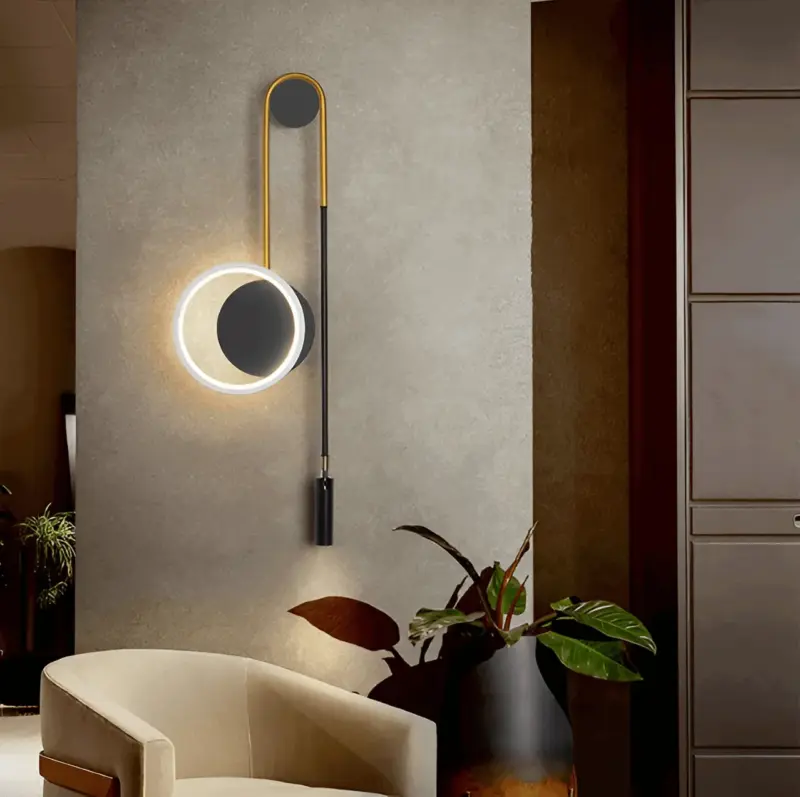 AuraRings Minimalistic round LED wall lamp made of metal tag1