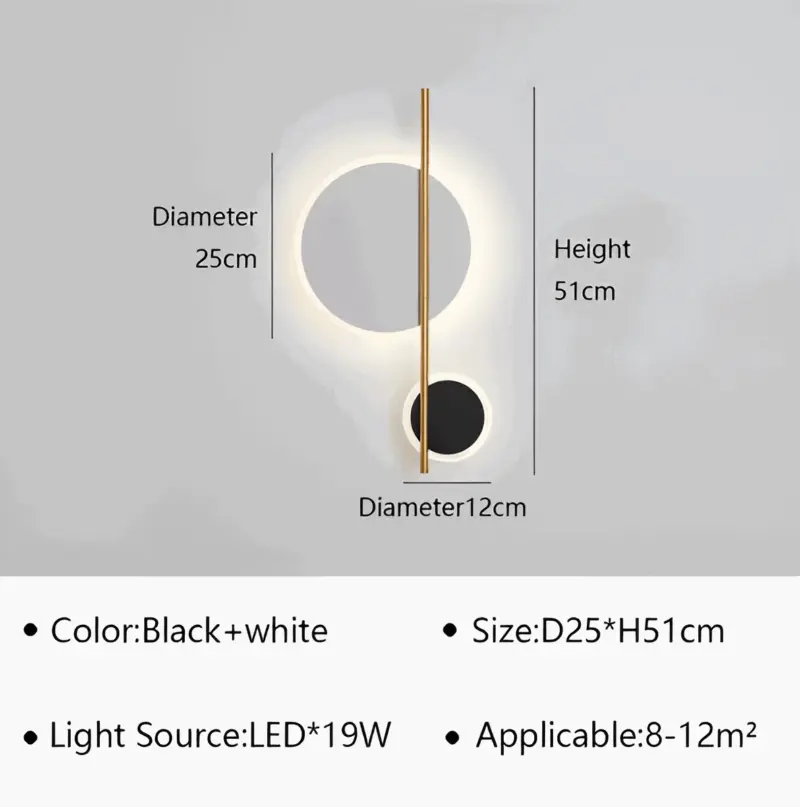 AuraRings Minimalistic round LED wall lamp made of metal tag1