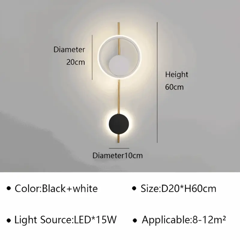 AuraRings Minimalistic round LED wall lamp made of metal tag1