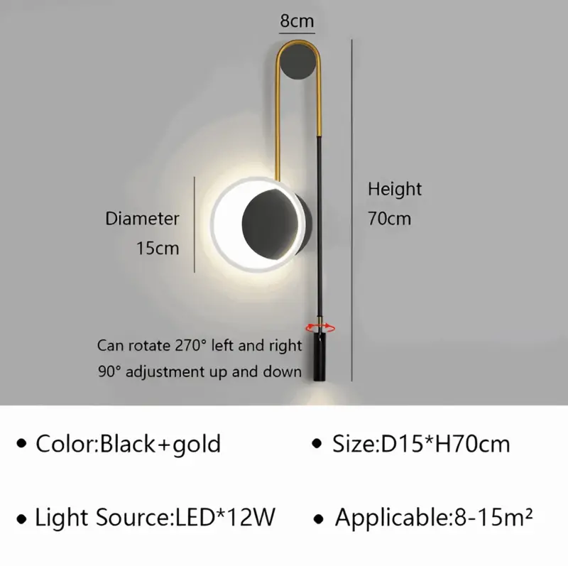 AuraRings Minimalistic round LED wall lamp made of metal tag1