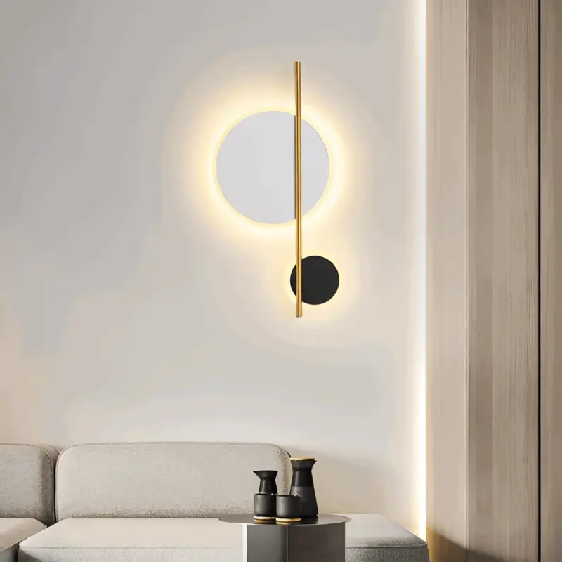 AuraRings Minimalistic round LED wall lamp made of metal tag1