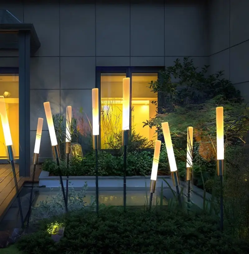 AuraShine Modern solar powered outdoor lamps tag1